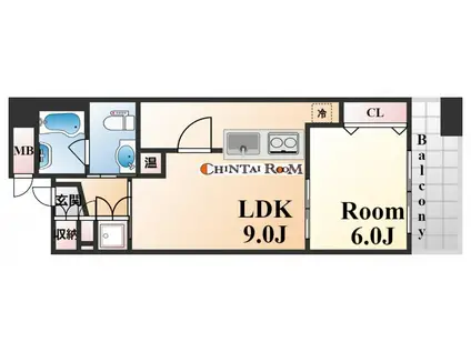 カトルセゾン(1LDK/10階)の間取り写真