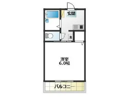 メゾン・パル六甲(1K/1階)の間取り写真