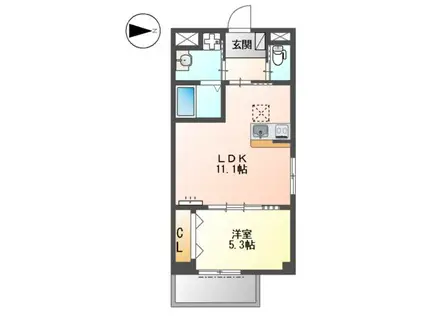 メゾン・ド・アンジュ(1LDK/2階)の間取り写真