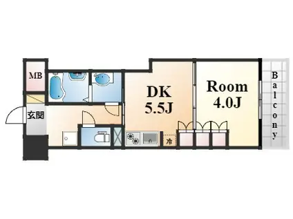 神戸元町NOAH(1DK/1階)の間取り写真