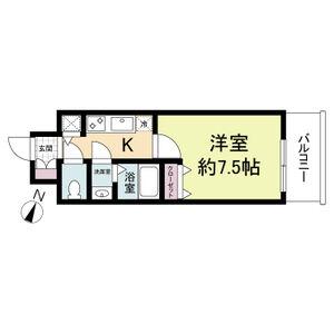 KDXレジデンス三宮(1K/6階)の間取り写真
