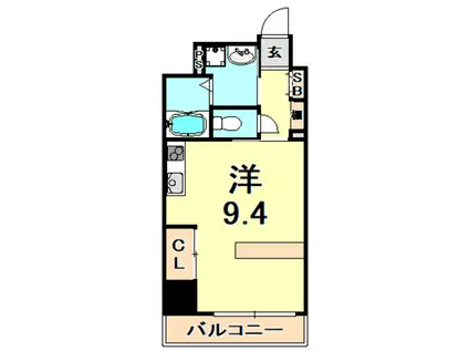 ロゼノワール芦屋(1K/3階)の間取り写真