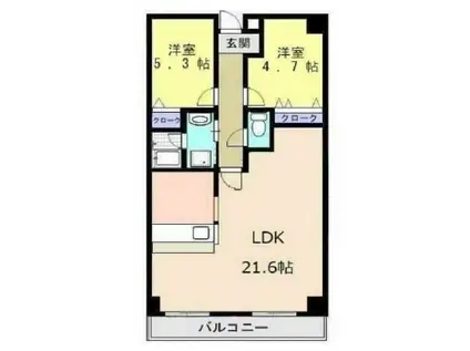 シティプラザ甲南山手(2LDK/3階)の間取り写真