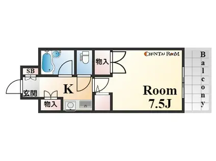 植田マンション城内(1K/4階)の間取り写真