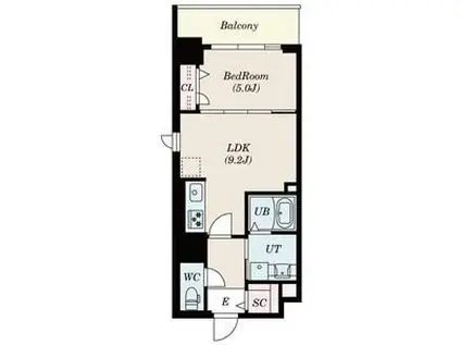 フレンシア西宮北口(1LDK/5階)の間取り写真