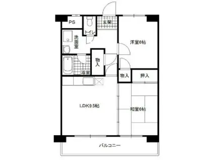 シュトラーセ泉(2LDK/6階)の間取り写真
