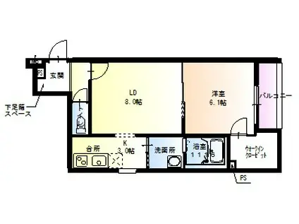 フジパレス東灘(1LDK/3階)の間取り写真