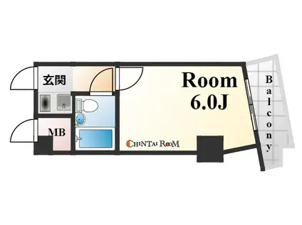ライオンズマンション神戸元町第2(1K/4階)の間取り写真
