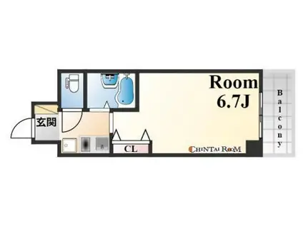 エスリード三宮フラワーロード(1K/13階)の間取り写真