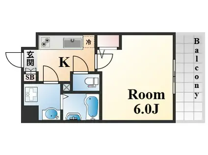 クオーレ神戸山手(1K/5階)の間取り写真