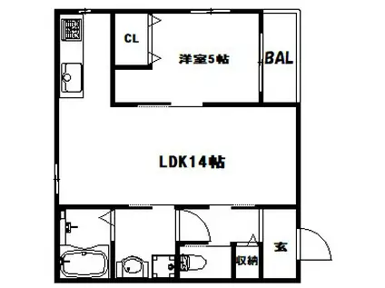 メゾンリュミエール(1LDK/2階)の間取り写真