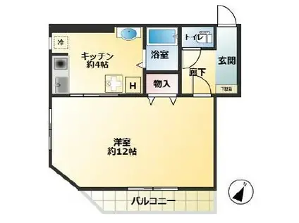 エヌシーパレス(1K/3階)の間取り写真