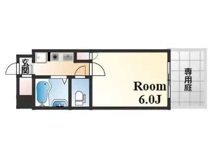 シャルマンフジ御影参番館(1K/1階)の間取り写真