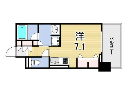 ジオエント西宮北口(1K/13階)の間取り写真