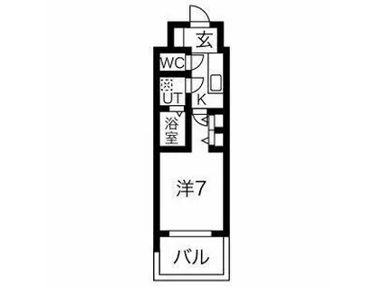 スプランディッド神戸北野(1K/2階)の間取り写真