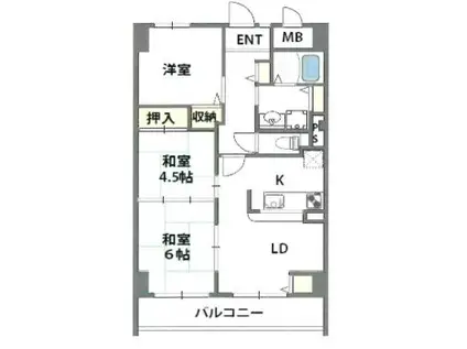 エスパシオ神戸(3LDK/6階)の間取り写真