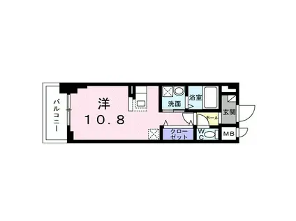 プラチナコート(1K/8階)の間取り写真