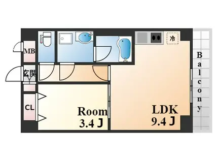 メゾン・ド・リベルテ(1LDK/5階)の間取り写真