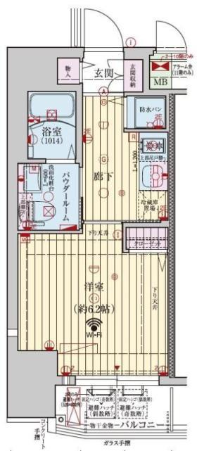 ファーストフィオーレ神戸元町(1K/4階)の間取り写真