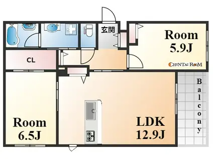 ソフィット六甲(1LDK/3階)の間取り写真