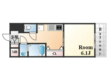 セオリー神戸アネシア(1K/7階)の間取り写真