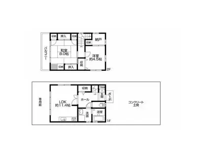 阪神電鉄本線 魚崎駅 徒歩7分 2階建 築29年(2LDK)の間取り写真