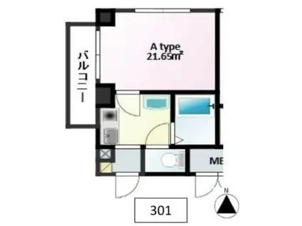 ノベラ御幸通(1K/3階)の間取り写真