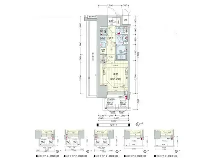 プレサンスジェネ新神戸ステーションフロント(1K/5階)の間取り写真