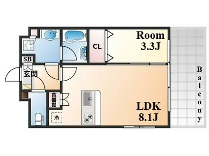 アーバネックス神戸六甲(1LDK/3階)の間取り写真