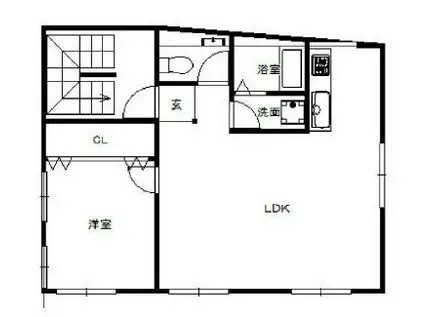 クイーンズビル中山手(1LDK/4階)の間取り写真