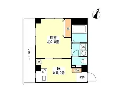 セレブコート2(1DK/3階)の間取り写真