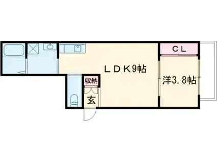 リッチライフ菊水(1LDK/1階)の間取り写真