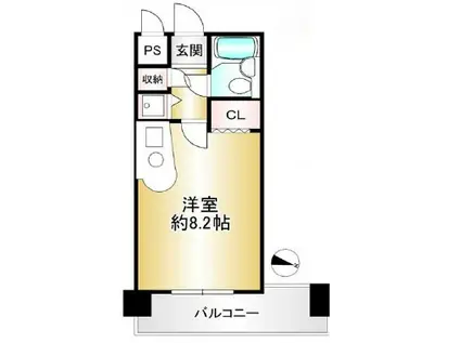 グランデール新神戸(ワンルーム/3階)の間取り写真