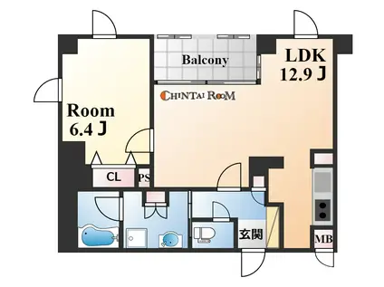 ラ・ウェゾン神戸海岸通(1LDK/3階)の間取り写真
