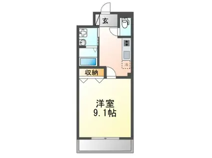 ベロニカ(1K/1階)の間取り写真