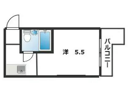 マンションガス灯(1K/1階)の間取り写真