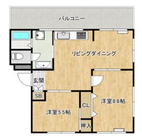 グリーンヒル山本通(2LDK/2階)の間取り写真
