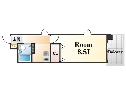 ウェルブ六甲道3番街4番館(1K/7階)の間取り写真