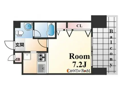 W.O.B.ROKKOHMICHI(1K/7階)の間取り写真