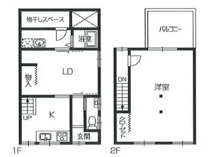 阪神電鉄本線 深江駅(兵庫) 徒歩5分 2階建 築21年(1LDK)の間取り写真