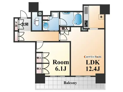 ワコーレ神戸灘タワー(1LDK/9階)の間取り写真