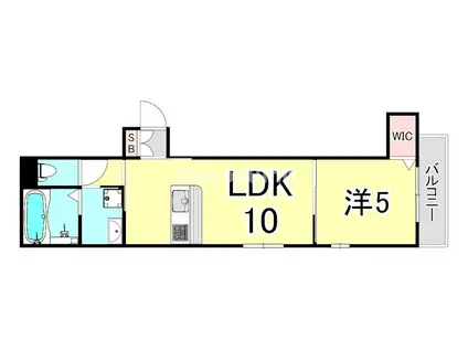 CHICPIECE西宮北口(1LDK/3階)の間取り写真