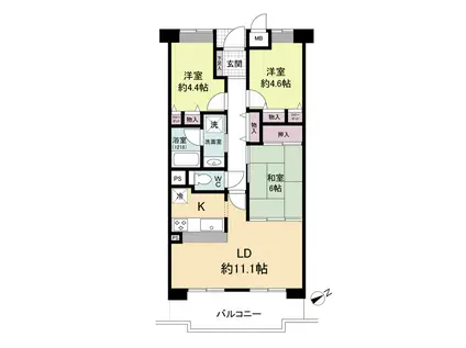 NTPRレジデンス甲子園四番町(3LDK/5階)の間取り写真