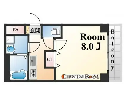 ブリランテ住吉(1K/1階)の間取り写真