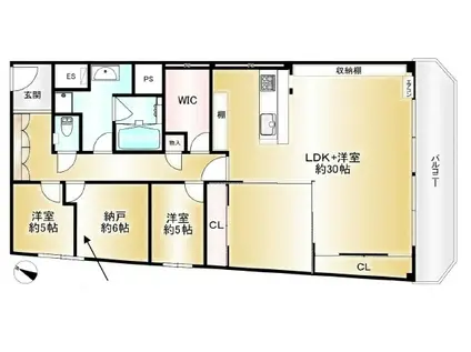 カサ・フェニックス北野(3SLDK/2階)の間取り写真