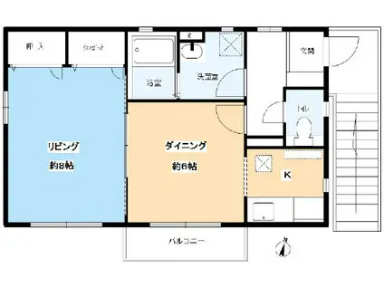 シャーメゾン魚崎北町(1LDK/2階)の間取り写真