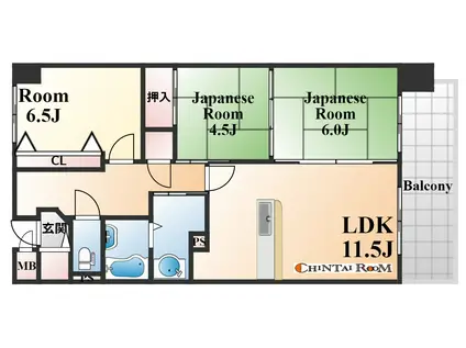 ハートランド甲南(3LDK/3階)の間取り写真