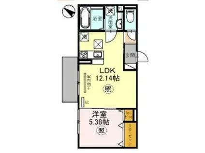 BOWLZ KOBE兵庫町(1LDK/3階)の間取り写真