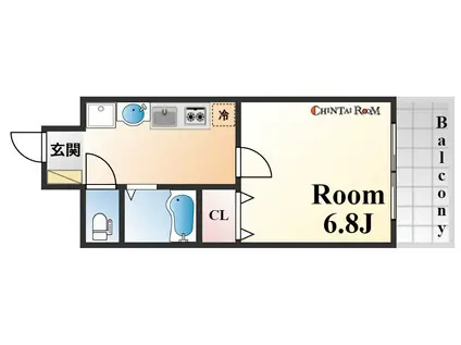 シッタビスタ神戸下山手通(1K/8階)の間取り写真