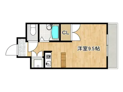 マンショントリン(ワンルーム/4階)の間取り写真